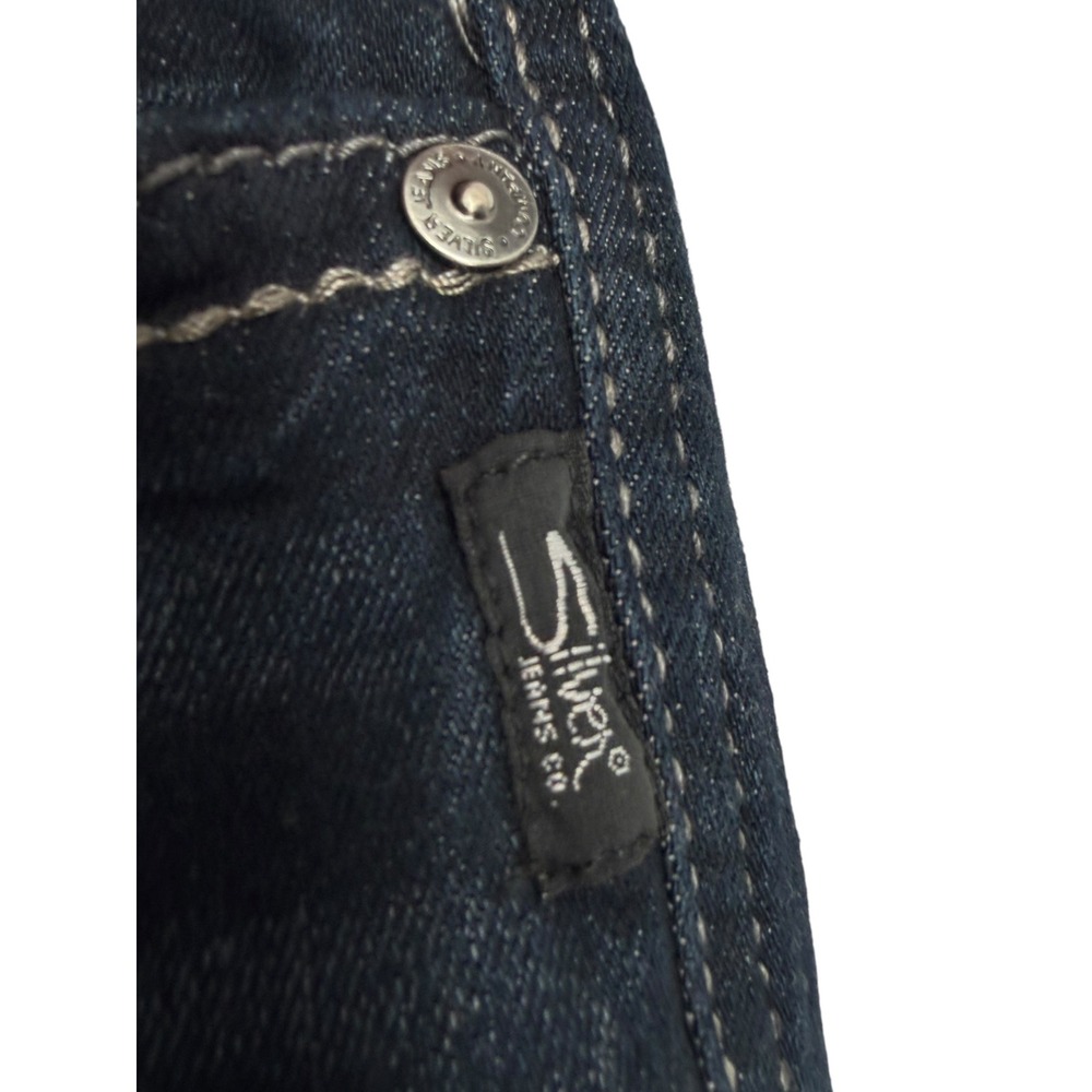 Silver Jeans Co Womens Suki Mid Rise Slim Bootcut Jeans Dark Wash Denim Size 18 - Picture 11 of 14